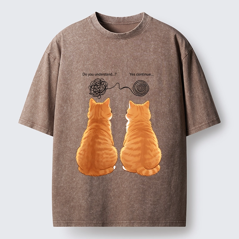 Tokyo‑Tiger Relatable Cat Thoughts Washed T‑Shirt