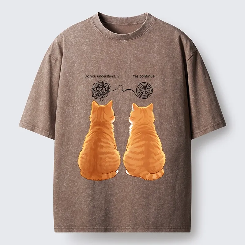 Tokyo‑Tiger Relatable Cat Thoughts Washed T‑Shirt