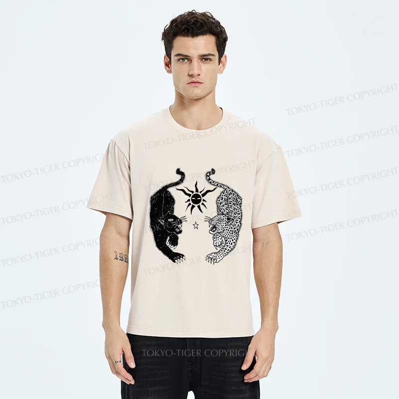 Tokyo-Tiger Retro Tigers Funny Washed T-Shirt