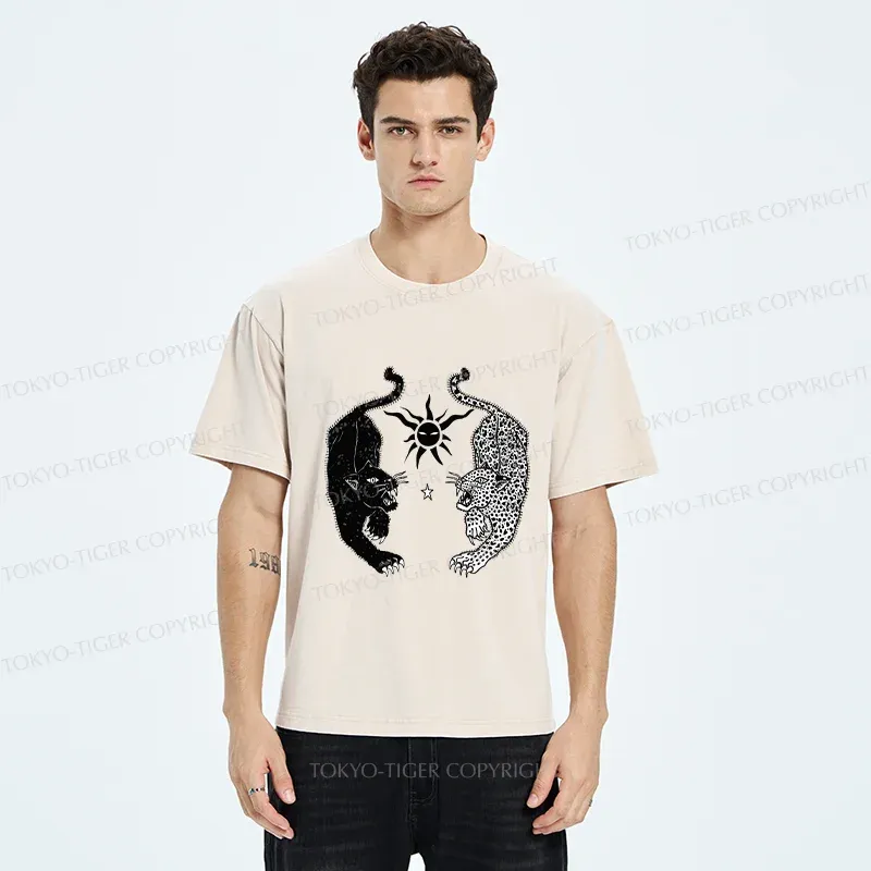 Tokyo-Tiger Retro Tigers Funny Washed T-Shirt