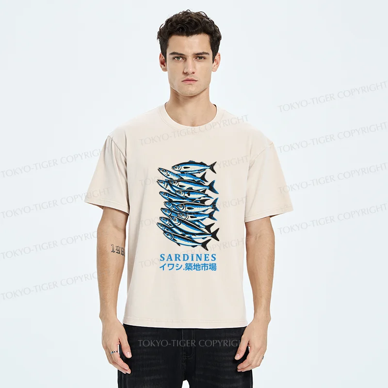 Tokyo-Tiger Tokyo Fish Market Washed T-Shirt