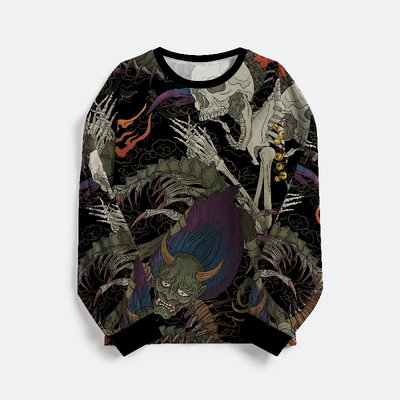 Tokyo-Tiger Japanese Yokai And Skeletons Family Pajama Sets