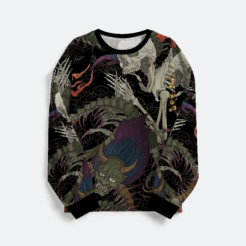 Tokyo-Tiger Japanese Yokai And Skeletons Family Pajama Sets