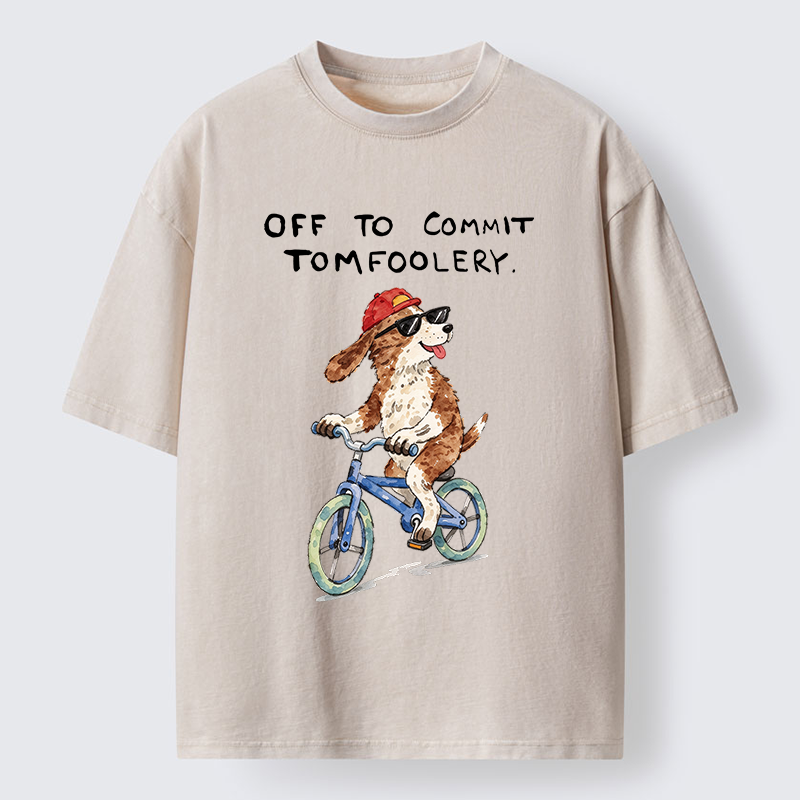 Tokyo-Tiger Funny Mischief Dog Meme Washed T-Shirt