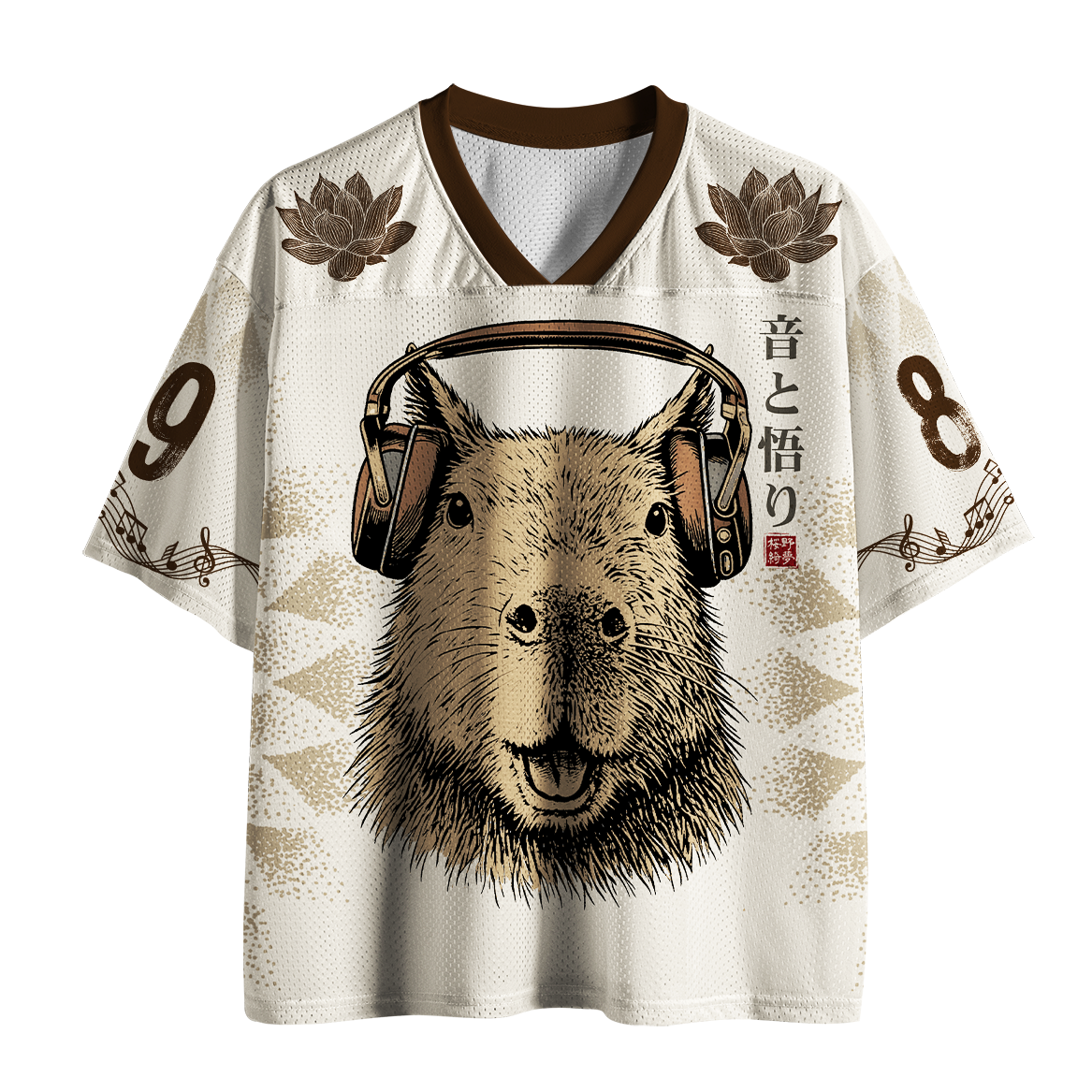 Tokyo-Tiger Lotus Koi Zen Oriental Mesh Jersey