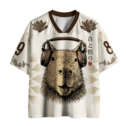 Tokyo-Tiger Music Enlightenment Retro Capybara Mesh Jersey