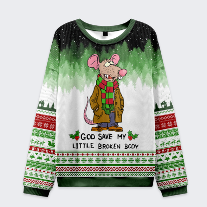 Tokyo-Tiger Save My Little Broken Body Christmas Ugly Sweatshirt