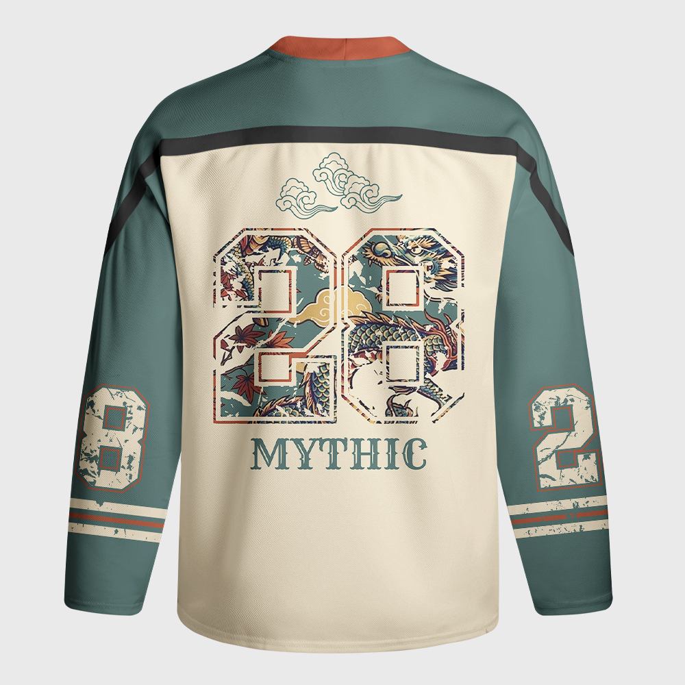 Tokyo-Tiger Cloud Dragon Auspicious Qilin Long-Sleeve Hockey Jersey
