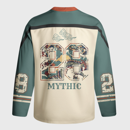 Tokyo-Tiger Cloud Dragon Auspicious Qilin Long-Sleeve Hockey Jersey