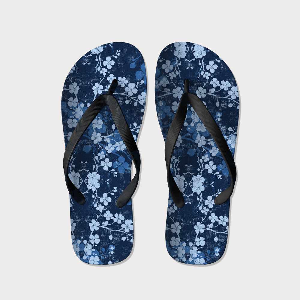 Tokyo-Tiger Midnight Blossoms Flip Flops