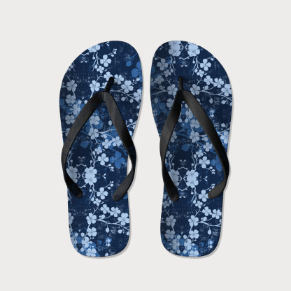 Tokyo-Tiger Midnight Blossoms Flip Flops