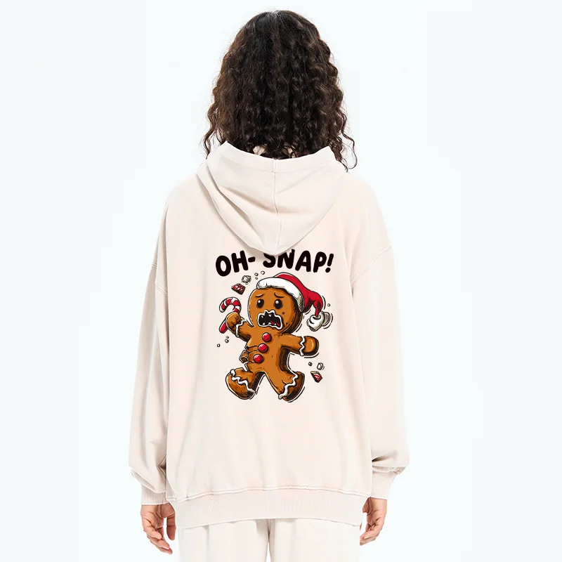 Tokyo-Tiger Oh Snap The Gingerbread Man's Christmas Chaos Washed Zip Hoodie