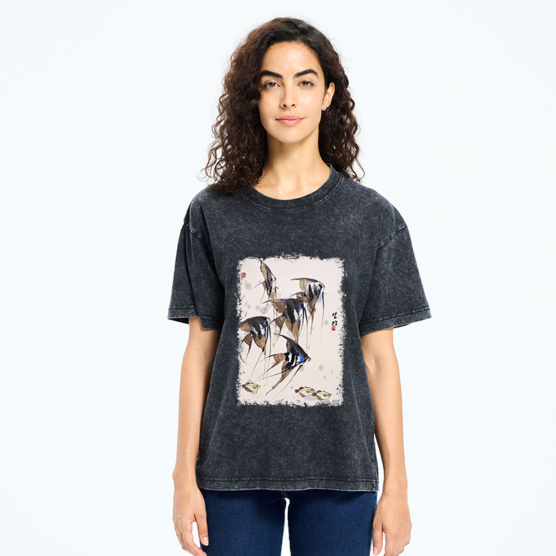 Tokyo-Tiger Tropical Fish Washed T-Shirt