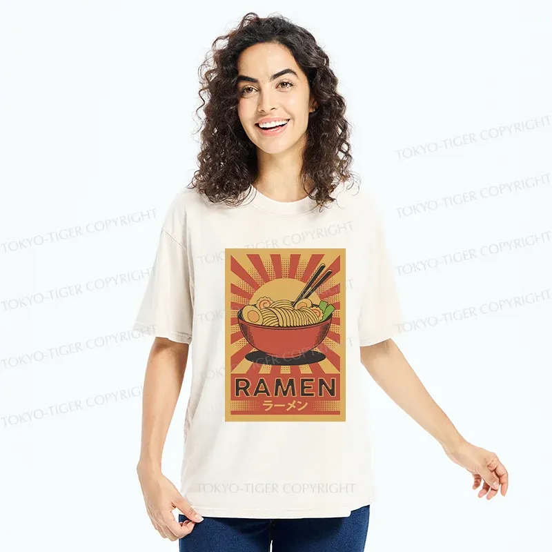 Tokyo-Tiger Retro Ramen Washed T-Shirt