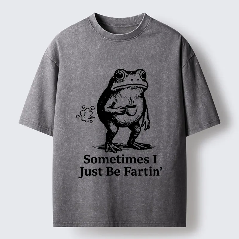 Tokyo-Tiger Farting Frog Funny meme Washed T-Shirt