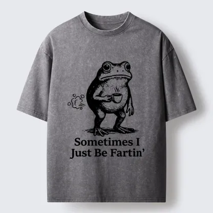 Tokyo-Tiger Farting Frog Funny meme Washed T-Shirt