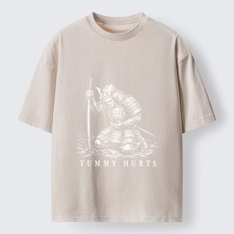 Tokyo‑Tiger Funny Tummy Hurts Washed T‑Shirt