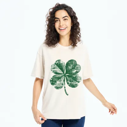 Tokyo-Tiger Lucky Four-leaf Clover Of St. Patrick's Day Washed T-Shirt
