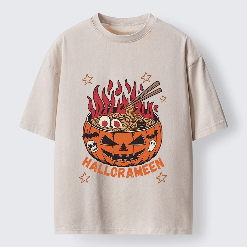 Tokyo‑Tiger Spooky Ramen Bowl Washed T‑Shirt