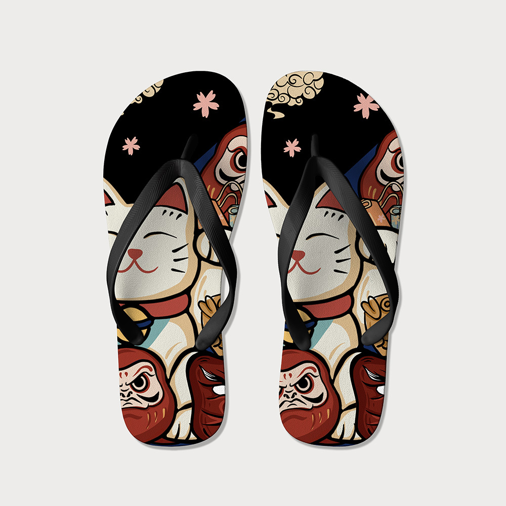 Tokyo-Tiger Traditional Japanese Elements Flip Flops