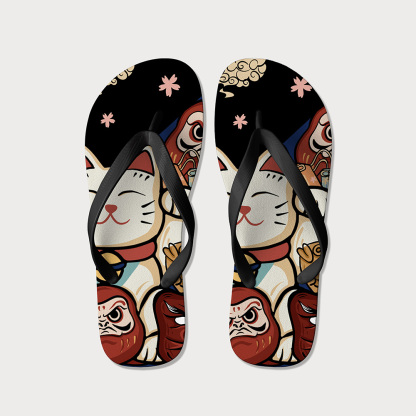 Tokyo-Tiger Traditional Japanese Elements Flip Flops