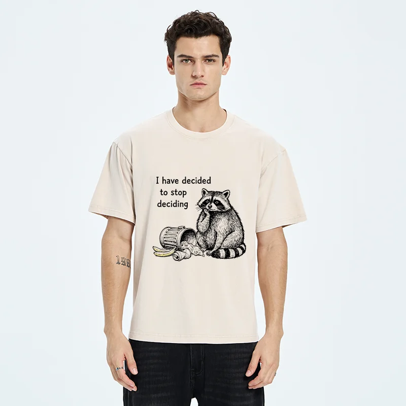 Tokyo-Tiger Raccoon Stops Making Choices Washed T-Shirt