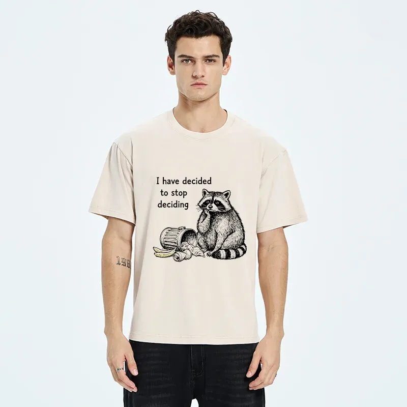 Tokyo-Tiger Raccoon Stops Making Choices Washed T-Shirt