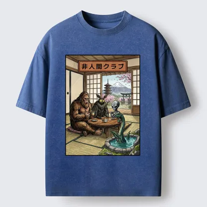 Tokyo-Tiger Monster Tea Party Washed T-Shirt
