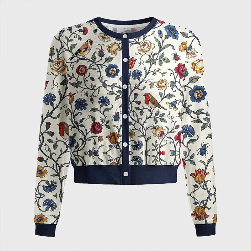 Tokyo-Tiger Vine And Songbirds Women's Lightweight Cardigan