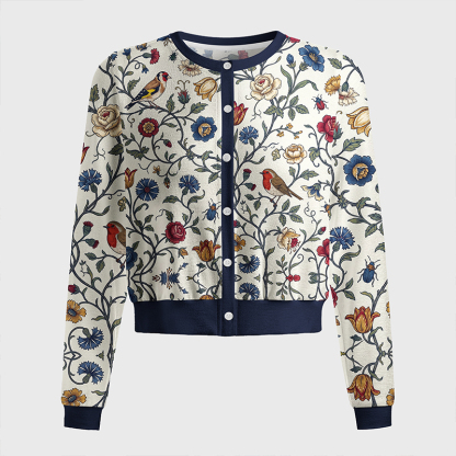 Tokyo-Tiger Vine And Songbirds Women's Lightweight Cardigan