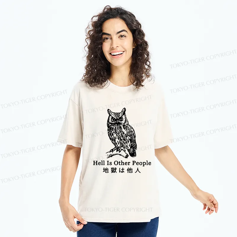 Tokyo-Tiger Hell Is Other People Washed T-Shirt