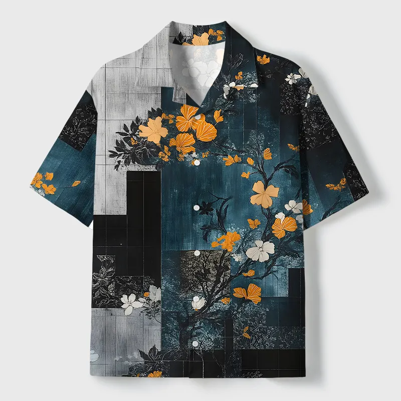 Tokyo-Tiger Flower Fantasy Cuban Collar Shirt Sale