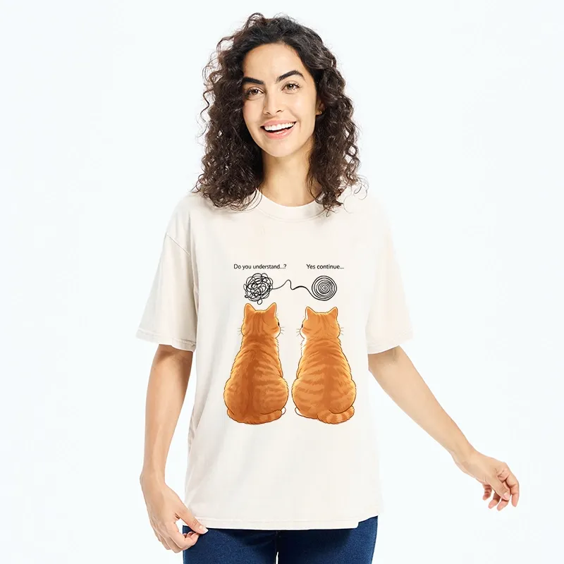 Tokyo‑Tiger Relatable Cat Thoughts Washed T‑Shirt