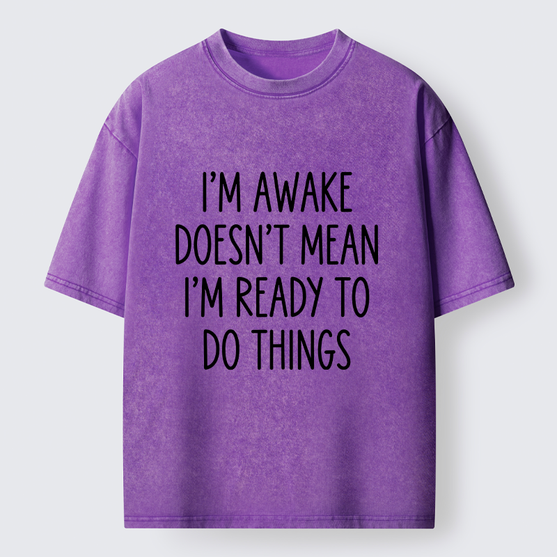 Tokyo-Tiger Morning Vibe Funny Meme Washed T-Shirt
