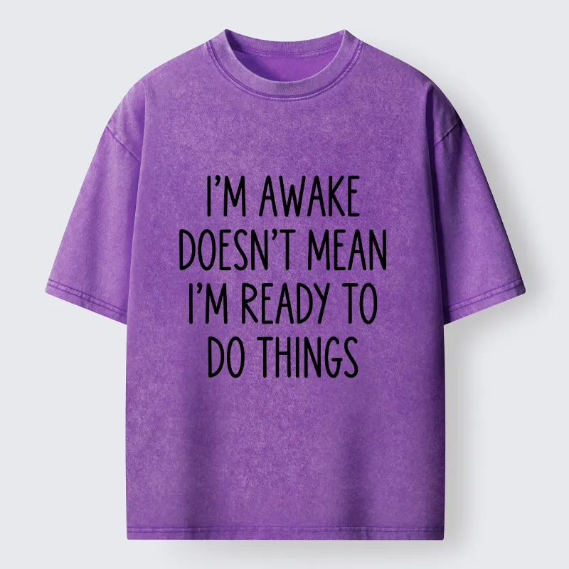 Tokyo-Tiger Morning Vibe Funny Meme Washed T-Shirt