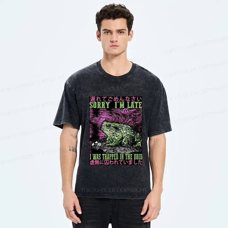 Tokyo-Tiger Frogs Trapped In The Void Washed T-Shirt