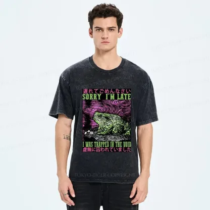 Tokyo-Tiger Frogs Trapped In The Void Washed T-Shirt