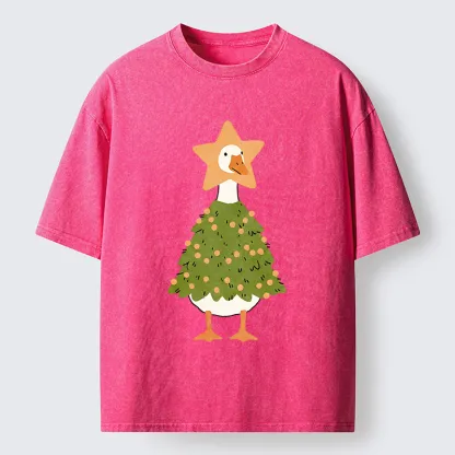 Tokyo‑Tiger Christmas Duck Vibe Washed T-Shirt