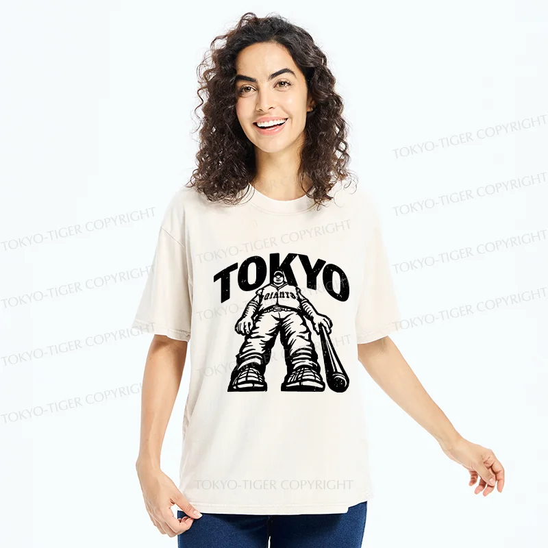 Tokyo-Tiger Japanese Baseball Washed T-Shirt