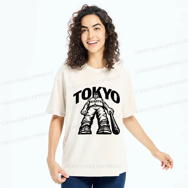 Tokyo-Tiger Japanese Baseball Washed T-Shirt