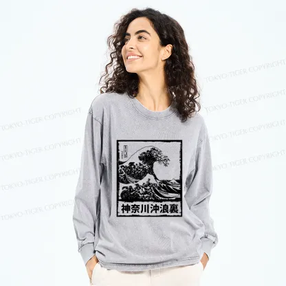 Tokyo-Tiger Legendary Wave Washed Long Sleeve T-Shirt