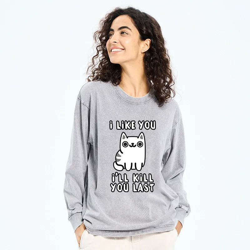 Tokyo-Tiger Cats And Humans Have A Love-hate Relationship Washed Long Sleeve T-Shirt