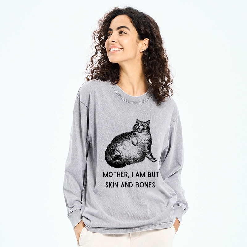 Tokyo-Tiger Skin & Bones Cat Washed Long Sleeve T-Shirt