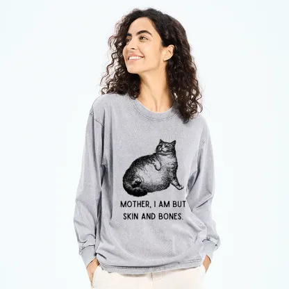 Tokyo-Tiger Skin & Bones Cat Washed Long Sleeve T-Shirt