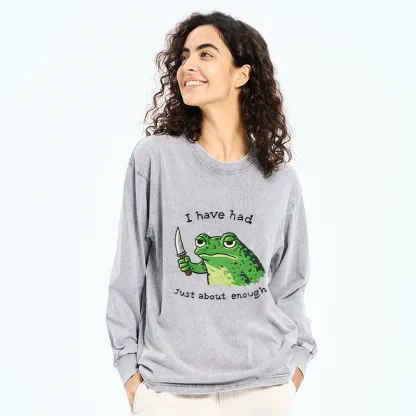 Tokyo-Tiger Impatient Frog Washed Long Sleeve T-Shirt