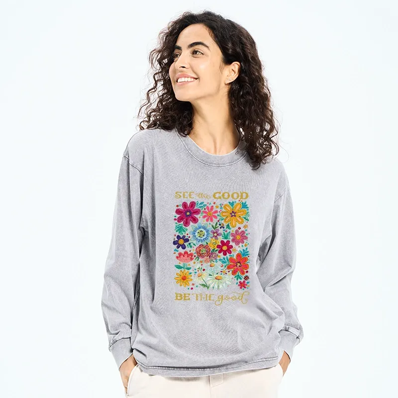 Tokyo-Tiger Flower：See The Good Be The Good Washed Long Sleeve T-Shirt