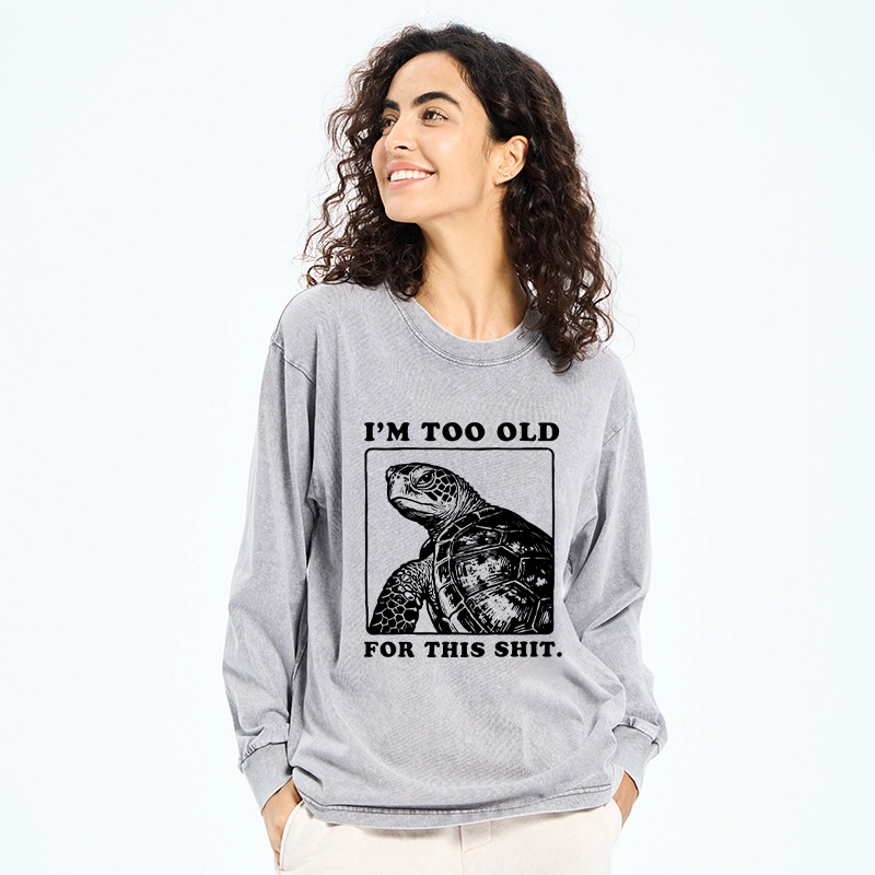Tokyo-Tiger Turtle I Quit Meme Energy Washed Long Sleeve T-Shirt