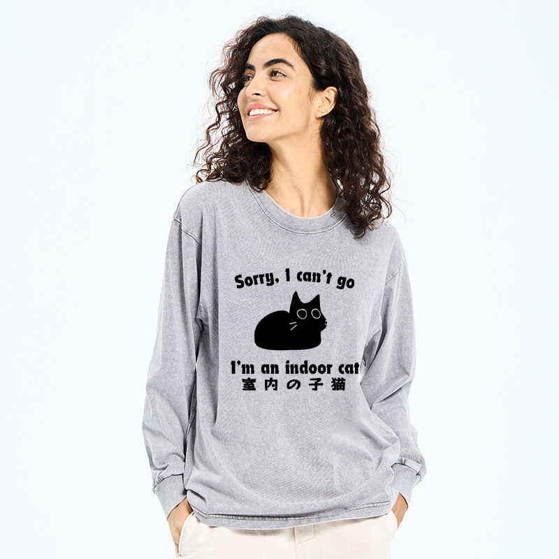 Tokyo-Tiger Indoor Kitten Washed Long Sleeve T-Shirt