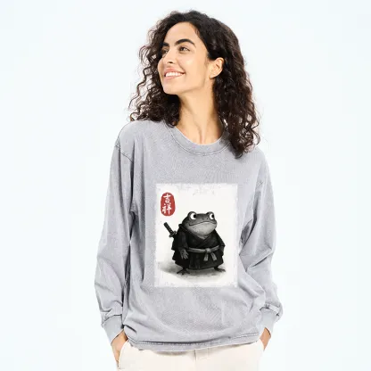 Tokyo-Tiger Blade of the Frog: A Samurai's Tale Washed Long Sleeve T-Shirt