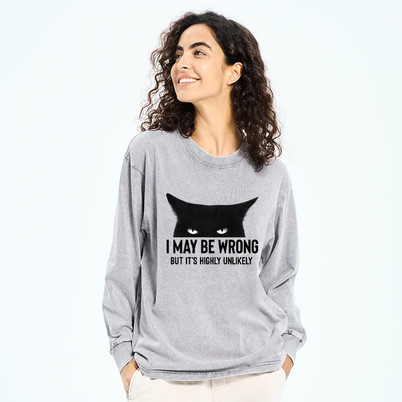 Tokyo-Tiger Cat Can Do No Wrong Washed Long Sleeve T-Shirt